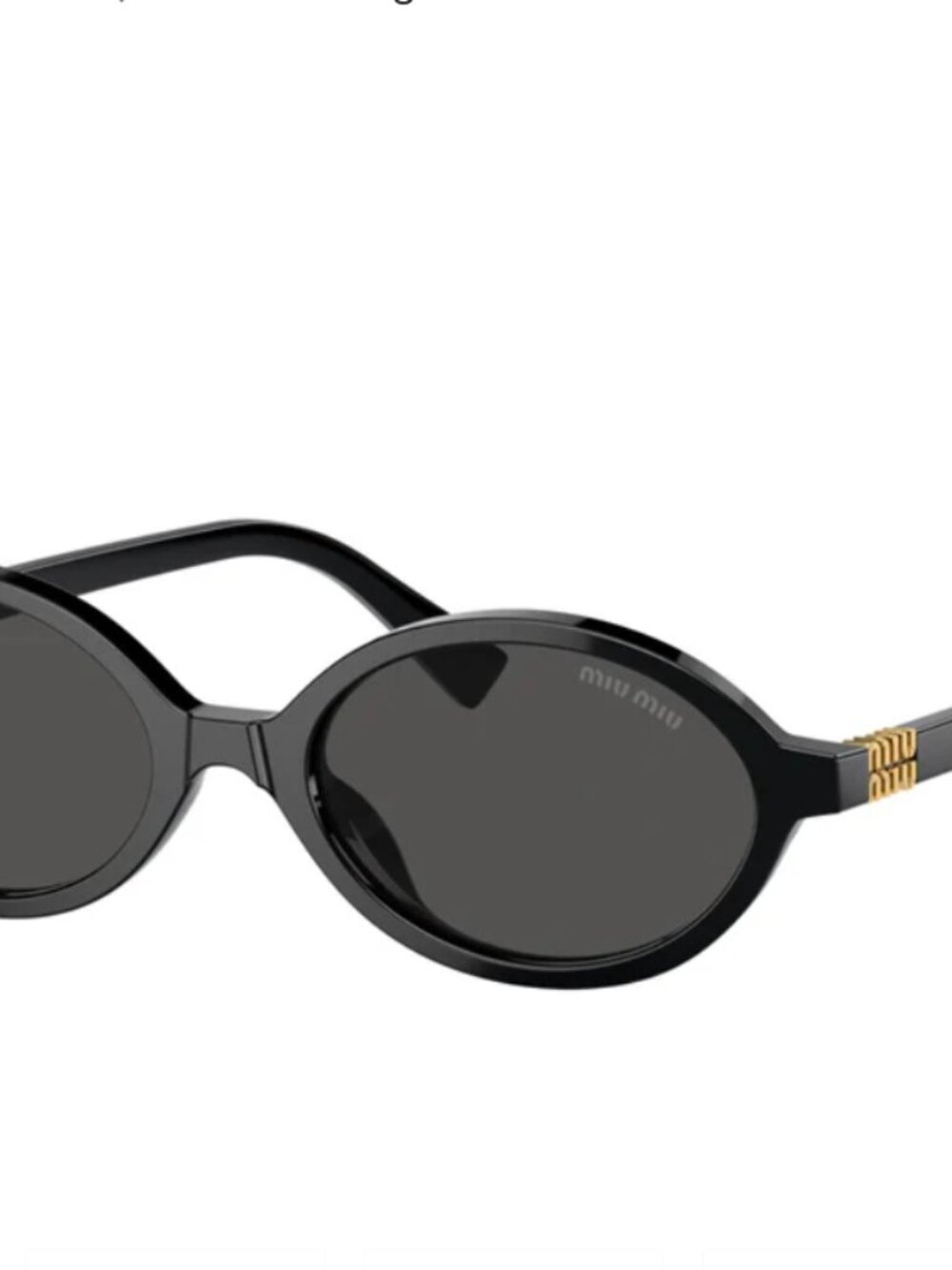 Miu Miu SMU 04Z oval black acetate Sunglasses - Unworn without box - Picture 2 of 5